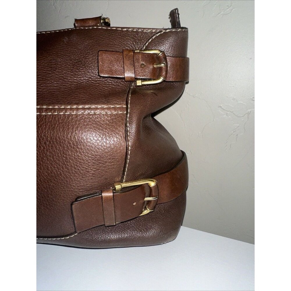 Michael Michael Kors Brown Leather Gold Buckle Purse - Picture 3 of 14